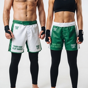 Pantalones Cortos de Boxeo MMA Unisex, Ropa de Artes Marciales, Pantalones Cortos de Entrenamiento de Boxeo para Hombre y Mujer, Cintura Alta, Pantalones Cortos de Kickboxing MMA Unisex - Product Image 1