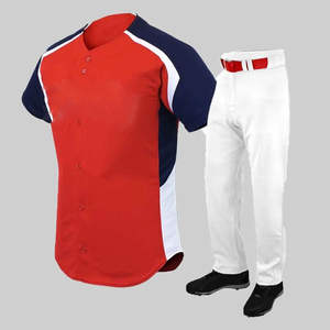 Ensemble de maillots de baseball personnalisés en gros, respirants, pour hommes adultes, vêtements de sport, uniformes 100% polyester à séchage rapide - Product Image 2