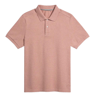 Polo Homme 2026 en Coton Piqué Rose Uni à Manches Courtes – Décontracté, Respirant, Tricoté, Boutons sur le Devant, Coupe Classique - Product Image 1
