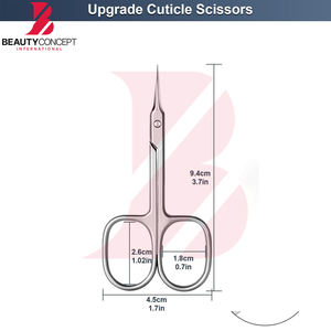 Tijeras de uñas de acero inoxidable con hoja curva, herramienta de manicura de precisión para recortar cejas y pestañas, y cuidado de la piel seca, precio al por mayor. - Product Image 2