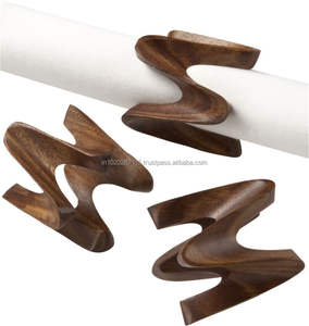 Beautiful smooth wooden napkin ring for <b>rustic</b> <b>farmhouse</b> style <b>dining</b> kitchen decor holiday party wedding - Product Image 5