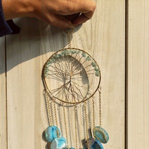 Campana de Viento Navideña de Cristal Pulido Azul Cielo, Arte Folclórico Tradicional, Decoración Colgante para el Hogar y el Jardín, Venta al por Mayor - Product Image 5