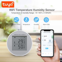 Capteur de température et d'humidité intelligent Tuya WiFi ABS 2026 avec écran LCD, thermomètre et hygromètre d'intérieur, alerte APP, compatible Alexa PST-WSD400H