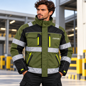 Vestes de sécurité haute visibilité imperméables coupe-vent d'hiver pour la construction, blousons réfléchissants avec caractéristiques de sécurité pour les travailleurs - Product Image 2