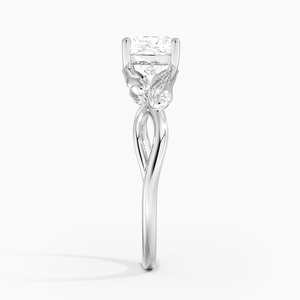 Bague BOJ 027 en argent 925, coupe coussin, motif saule bourgeonnant, solitaire, 2 carats, couleur D, Moissanite VVS1 certifiée GRA, en solde à prix réduit - Product Image 3