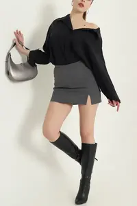 Falda de mujer 2026, nuevo estilo, mejor diseño, pantalones cortos de mujer con estampado estilo sol, faldas de mujer de cintura alta baratas en colores sólidos - Product Image 5