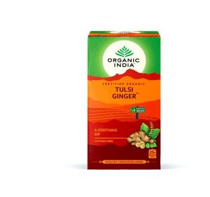 Organic India Tulsi Gingembre 25 sachets (1 sachet x 1,74g chacun) Organic India Tulsi Rose Douce 18 sachets de thé - Product Image 2