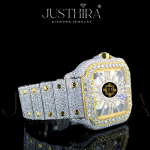 Reloj de Lujo para Hombre con Cristal de Zafiro, Cristal de Hielo VVS, Moissanita, Cuarzo, Cuadrado, Estilo Hip Hop, Totalmente Cubierto de Piedras - Product Image 2