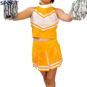 Ensembles d'uniformes de cheerleading pour femmes de haute qualité, écologiques, à séchage rapide, légers, couleur unie, 100% polyester, couleurs personnalisables - Product Image 1