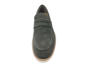Mocasines Sin Cordones para Hombre, Punta Redonda, Transpirables, de Cuero Genuino, Entresuela de EVA, Suela de Goma, para Oficina y Trabajo, Color Oliva - Product Image 2