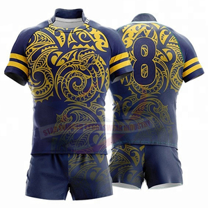 Vêtements d'entraînement confortables et respirants, ensemble maillot et short de rugby grande taille, 100% polyester, séchage rapide - Product Image 2