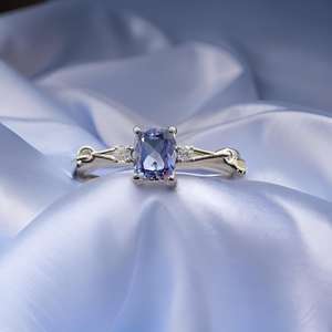 Sterling <b>Silver</b> Sapphire Oval Cut Luxury Vintage IGI Certified High-quality Handmade Women's Wedding Anniversary Engagement Gift - Product Image 5