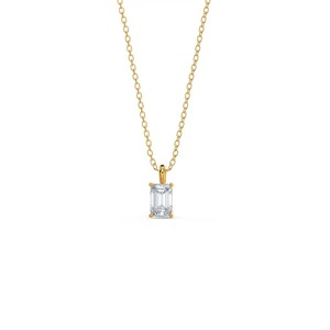 Collar con Colgante de Diamante Cultivado en Laboratorio con Corte Esmeralda de 1 Quilate, Plata de Ley, Joyería Minimalista para Novia o Aniversario, para Mujer - Product Image 3