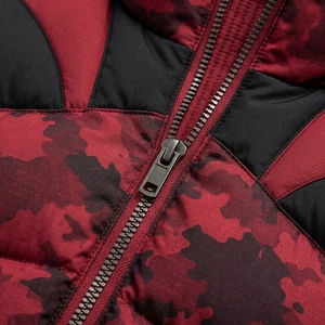 <b>Mens</b> Red Camouflage Puffer <b>Jacket</b> Quilted Winter Coat <b>Black</b> Red Camo Insulated Outdoor Fashion Full Zip Custom <b>Jacket</b> - Product Image 6