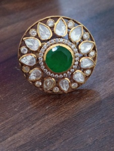 Amaira Jewels Vintage Floral <b>Cocktail</b> <b>Ring</b> 18K <b>Gold</b> Plated Silver Green Doublet Stone Women Party Jewelry Classic <b>Ring</b> - Product Image 5