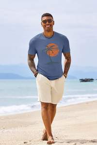 Camiseta de Algodón para Hombre, Moderna, Lisa, de Manga Corta, Cuello Redondo, Cómoda para Uso Diario, Secado Rápido, Transpirable, Ecológica, al por Mayor - Product Image 5