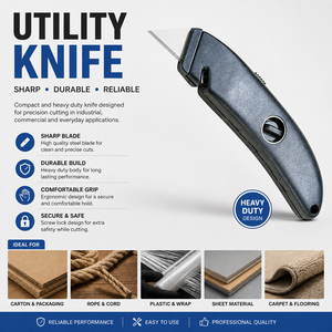 Couteau utilitaire rétractable robuste / Coupe-boîte - Product Image 1