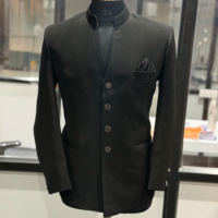 Sherwani Tradicional Indo-Occidental Negro Premium para Hombre, Prenda Étnica Reversible, Elástica, Antiarrugas, que Absorbe la Humedad, Ideal para Fiestas