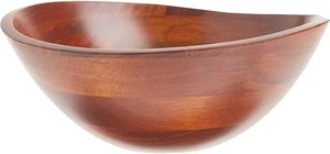 Petit bol de service en bois fait main, léger, durable, moderne, à bord ondulé, finition mate polie, pour salade de fruits, fête, mariage - Product Image 4