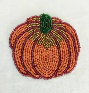 Handmade pumpkin beaded coasters - Set of 6 - Product Image 2