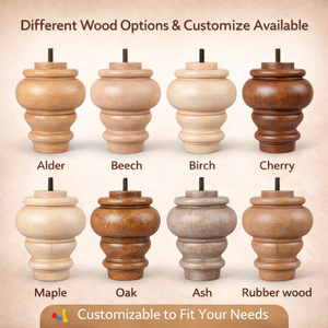 Pieds de meubles en bois massif tournés de luxe, pour canapé, table, armoire, design haut de gamme, pièces de meubles OEM - Product Image 1