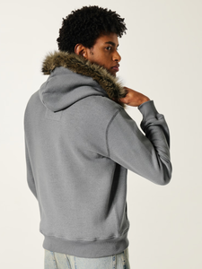 เสื้อคลุมฟลีซหนานุ่มสีชมพูสำหรับฤดูหนาว ผ้าฝ้ายผสมสแปนเด็กซ์  แบบสั้น พิมพ์โลโก้ตามสั่ง  สำหรับผู้หญิง  ทรงโอเวอร์ไซส์  ฮู้ดขนเฟอร์เทียมถอดได้  แบบซิป - Product Image 2