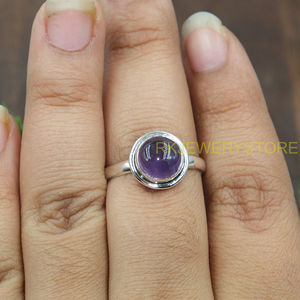 แหวนพลอยอเมทิสต์สีม่วง, แหวนเงินแท้ 925, แหวนพลอยสีม่วง, แหวนสีม่วง, แหวนดีไซน์แฮนด์เมด, แหวนสัญญาสำหรับเธอเป็นของขวัญ - Product Image 4
