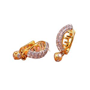 Pendientes de Clip Estilo Bali de Oro de 18K Kala Gold Luxury para Mujer, con Diamantes de Corte Brillante, Estilo Étnico Moderno, con Microincrustaciones, a la Moda - Product Image 1