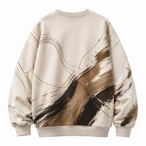 Sweat-shirt en molleton épais pour homme, imprimé graphique origami géométrique, coupe ample, col rond, style streetwear. - Product Image 2