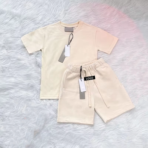 Conjuntos de Ropa Deportiva Informal de Verano para Bebés, de Algodón Orgánico, para Niños y Niñas, Camiseta Elástica y Pantalones Cortos, Trajes de Estilo Moderno - Product Image 1