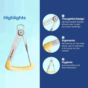 Calibrador dental ortodóntico al por mayor, medidor de 0-10 mm, de acero inoxidable con certificación CE, calibrador manual para medir interiores, instrumento de ortodoncia - Product Image 6