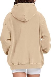 Acid Wash Hoodie for Women's Pullover Oversized Sweatshirts Heavyweight Fleece <b>Drop</b> Shoulder Cozy Loungewear hoodies - Product Image 2