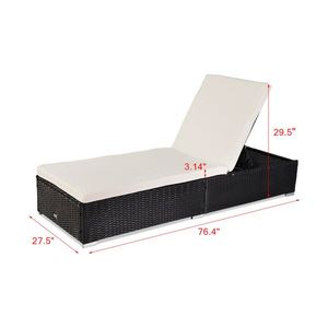 Black Outdoor Leisure Rattan Furniture <b>Single</b> <b>Sheet</b> Pool <b>Bed</b>/Chaise <b>for</b> Sun Lounging - Product Image 4