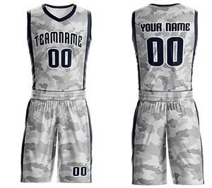 Ensemble de maillots de basket-ball unisexe gris et jaune, sublimé, col en V, manches longues, évacuation de l'humidité, respirant, 100% polyester, athlétique - Product Image 4