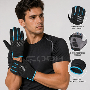 Guantes Deportivos de Ciclismo de Alto Rendimiento, Transpirables, Antideslizantes, con Agarre de Silicona, Absorción de Impactos, Ligeros - Product Image 5