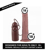 Indiens XL-Größe 8 Zoll Silikon Wasserdichter Brauner Dildo-Vibrator mit Starkem Saugnapf