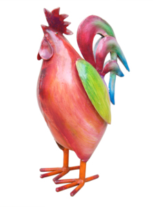 Magnifique sculpture de coq multicolore en fer pour la décoration intérieure/extérieure et de jardin - Product Image 3