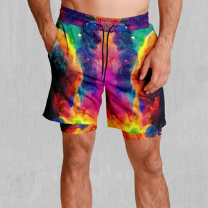 Shorts imprimés pour hommes, tendance du moment, design intégral, mélange de coton, coupe décontractée, pour l'été. - Product Image 1