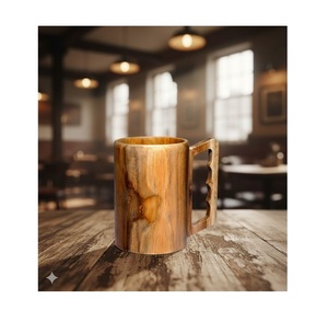 แก้วไม้ทำมือแบบดั้งเดิม ยอดนิยมสูง แก้วน้ำไม้ธรรมชาติ แก้วกาแฟรักษ์โลก ดีไซน์เรียบง่าย - Product Image 3