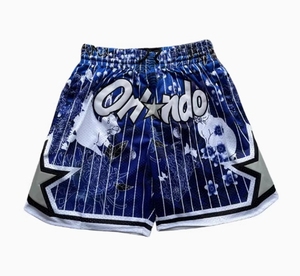 Shorts de basketball pour hommes en maille multi-lignes de haute qualité, personnalisés, avec cordon de serrage, élastiques, pour le sport et le fitness, design tendance - Product Image 1