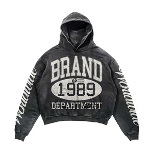 Conjunto de Chándal para Hombre 2026 con Lavado Ácido, Sudaderas Casuales Bordadas, Ropa Urbana, Chándales Desgastados - Product Image 1