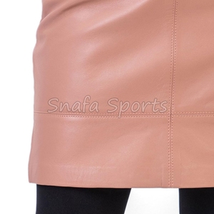 Falda de Cuero Genuino para Mujer, Cintura Alta, Sexy, Corte en A, Antibacteriana, Color Sólido Personalizado, Cómoda, Precio al por Mayor - Product Image 6