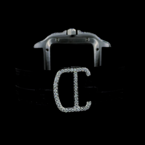 Designer Quartz Movement Square Dial Baguette Cut Moissanite Diamond <b>Black</b> Leather Band Fashion <b>Watch</b> Anniversary Gift for <b>Man's</b> - Product Image 3