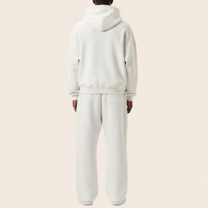 Ensemble de survêtements vintage 2 pièces à capuche personnalisé, coupe régulière, avec cordon de serrage et logo personnalisé pour hommes – Vente chaude - Product Image 2