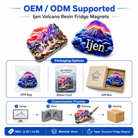 Souvenir de voyage d'Indonésie Ijen Magnétique de réfrigérateur en relief 3D