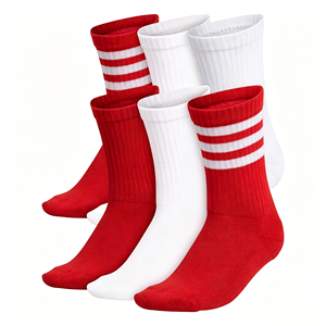 Chaussettes de sport côtelées, chaussettes athlétiques blanches, bleues et jaunes, rayures d'équipe, entraînement, vêtements de football - Product Image 3