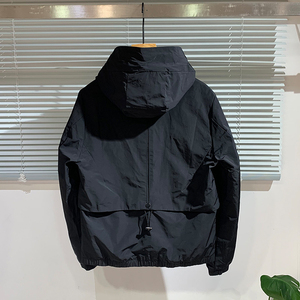 2026 Men's Lightweight Canvas Waterproof Eco-Friendly Windbreaker <b>Jacket</b> Outdoor Sports High Street Hood Stand <b>Collar</b> Hiking - Product Image 4