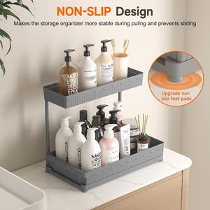 Set da 3 Organizzatori Estraibili a L Multiuso per Sotto Lavello, per Bagno e Cucina, Modello 2026 - Product Image 3