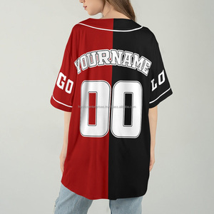 Maillot de baseball/softball personnalisé de haute qualité 2024, nouveau style, imprimé par transfert thermique, 100% polyester, séchage rapide, sport - Product Image 3