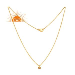 Colgante de Latón chapado en oro amarillo de 18 quilates, collar de cadena de moda para mujer de circón blanco, proveedor de joyería para mujer, regalo para ella - Product Image 4
